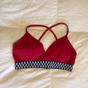 Red/Checker Bralette